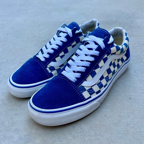 Vans Shoes - Old Skool Blue Checkerboard Sneakers EB